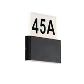 Lampy ogrodowe - QAZQA Buiten wandlamp zwart incl. LED met huisnummers IP54 - Kandi - miniaturka - grafika 1