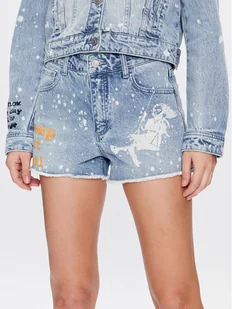 Guess Szorty jeansowe Mom W3GD26 D4YO0 Niebieski Regular Fit - Spodenki damskie - miniaturka - grafika 1