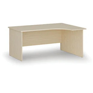Biurko narożne PRIMO WOOD, 1600 x 1200 mm, prawe, brzoza - Biurka - miniaturka - grafika 1