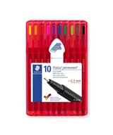 Cienkopisy - Staedtler, Cienkopis permanentny triplus, trójkątny, 10 kolorów, w etui - miniaturka - grafika 1