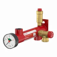 Akcesoria grzewcze - Konsola RED by Flamco do podwieszenia do ściany naczynia wzbiorczego do c.o do poj. 25 litrów. Grupa bezpieczeństwa do c.o: manometr 0-4bar; zawór bezpieczeństwa nastawa 3 bar; odpowietrznik.DWZ27990 - miniaturka - grafika 1