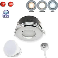 Lampy sufitowe - LED Line IP44 lampa sufitowa wpuszczana ramka wodoodporna reflektor wpuszczany okrągły chrom wykonany z aluminium z gniazdem GU10 żarówka 5W neutralny biały - miniaturka - grafika 1