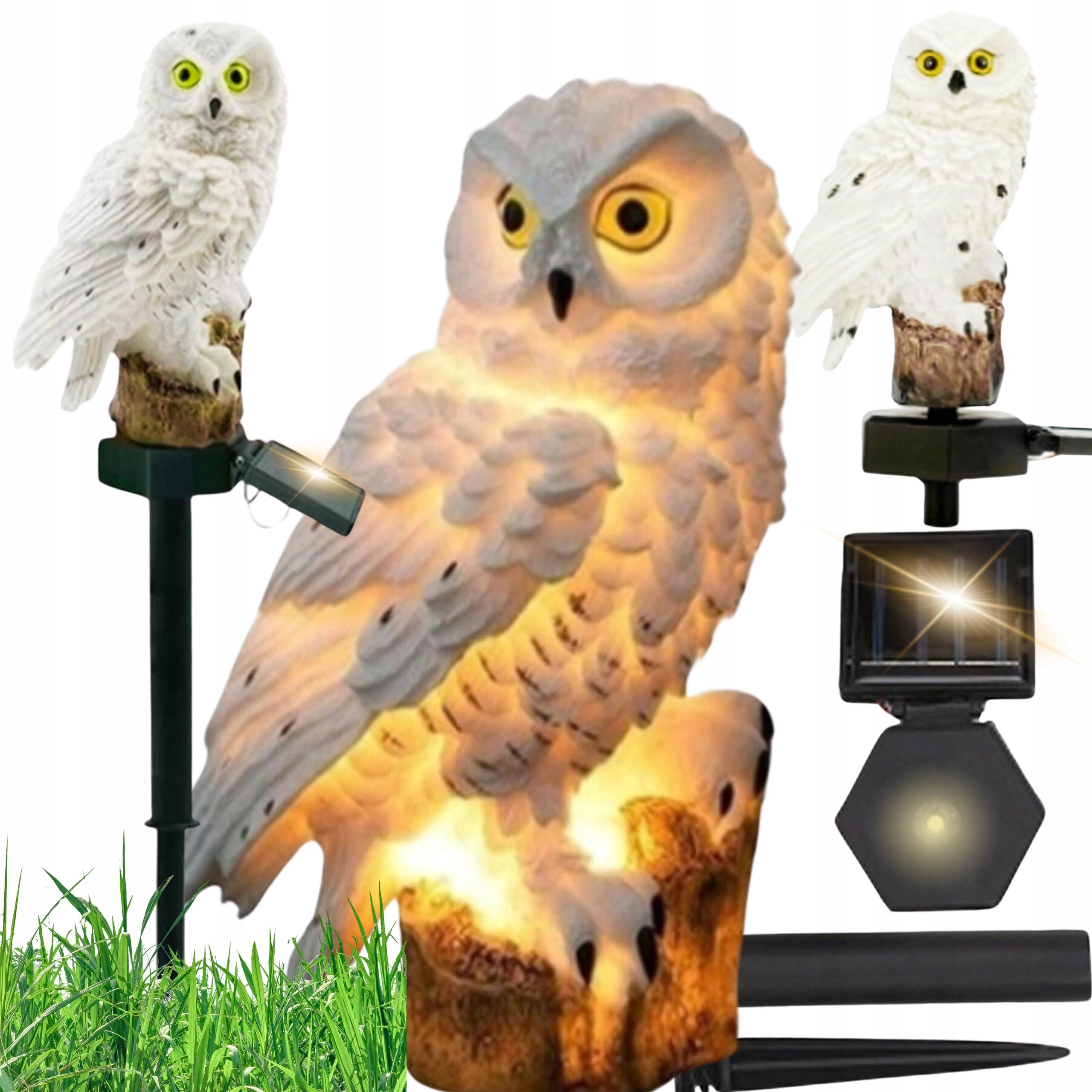 Lampa Solarna Sowa Led Ogrodowa Duża Lampka Wbijana Dekoracja Do Ogrodu