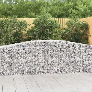 VIDAXL Kosze gabionowe, 9 szt, 400x50x80/100 cm, galwanizowane żelazo - Ogrodzenia - miniaturka - grafika 1