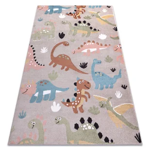 Dywan FUN Dino dla dzieci, dinozaury beż, 240x330 cm - Dywany dla dzieci - miniaturka - grafika 1