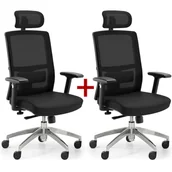 Fotele i krzesła biurowe - B2B Partner Krzesło biurowe Ned MF 1+1 Gratis, czarny X3-52A-MF/N21+NT01 - miniaturka - grafika 1