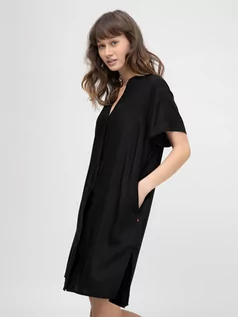 Sukienki - Zwiewna sukienka damska oversize czarna Luminia 906 - grafika 1