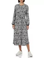 Koszule damskie - KAFFE damska koszula sukienka okrągły dekolt długie rękawy o długości średniej regularny krój, Ant White/Black Flower, S - miniaturka - grafika 1