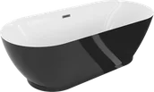 Wanny - Mexen Roxy wanna wolnostojąca 180 x 85 cm, biała/czarna, przelew gun gray szczotkowany - 51201808575-66 - miniaturka - grafika 1