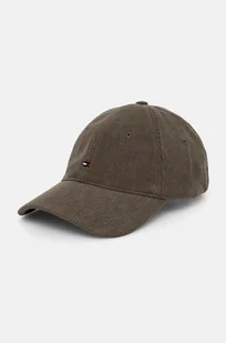 Tommy Hilfiger czapka sztruksowa kolor zielony gładka AM0AM12757 - Czapki męskie - miniaturka - grafika 1