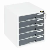 Pojemniki biurowe - Grand Pojemnik/Szafka z 5 szufladami plastikowy na zamek YELLOW ONE YL-S905 szary /120-1892/ KW1120-5 - miniaturka - grafika 1