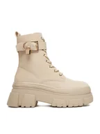 Botki damskie - DeeZee Trzewiki 60165-6 Beżowy - miniaturka - grafika 1