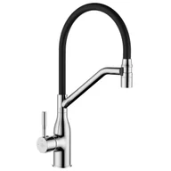 Baterie kuchenne - Bateria kuchenna Freila chrom / czarna z wylewką U Laveo - miniaturka - grafika 1