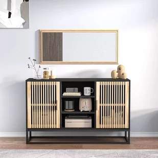 vidaXL Szafka, czarna, 105x30x65 cm, materiał drewnopochodny - Szafki nocne - miniaturka - grafika 1