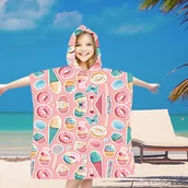Okrycia kąpielowe dla dzieci - Ponczo Ręcznik Dla Dzieci 60X90 Lody - miniaturka - grafika 1