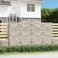 Pozostałe narzędzia ogrodowe - vidaXL Kosze gabionowe, 11 szt, 300x50x180/200cm, galwanizowane żelazo - miniaturka - grafika 1