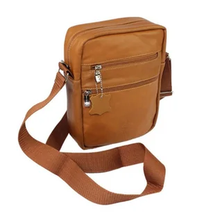 Elegancka I Stylowa Torba/Saszetka Średnia Na Ramię MAGRE (PL) SEBASTIAN BIS DeLuxe KARMELOWY 25 x 19 x 6 [cm] - Torby męskie - miniaturka - grafika 1