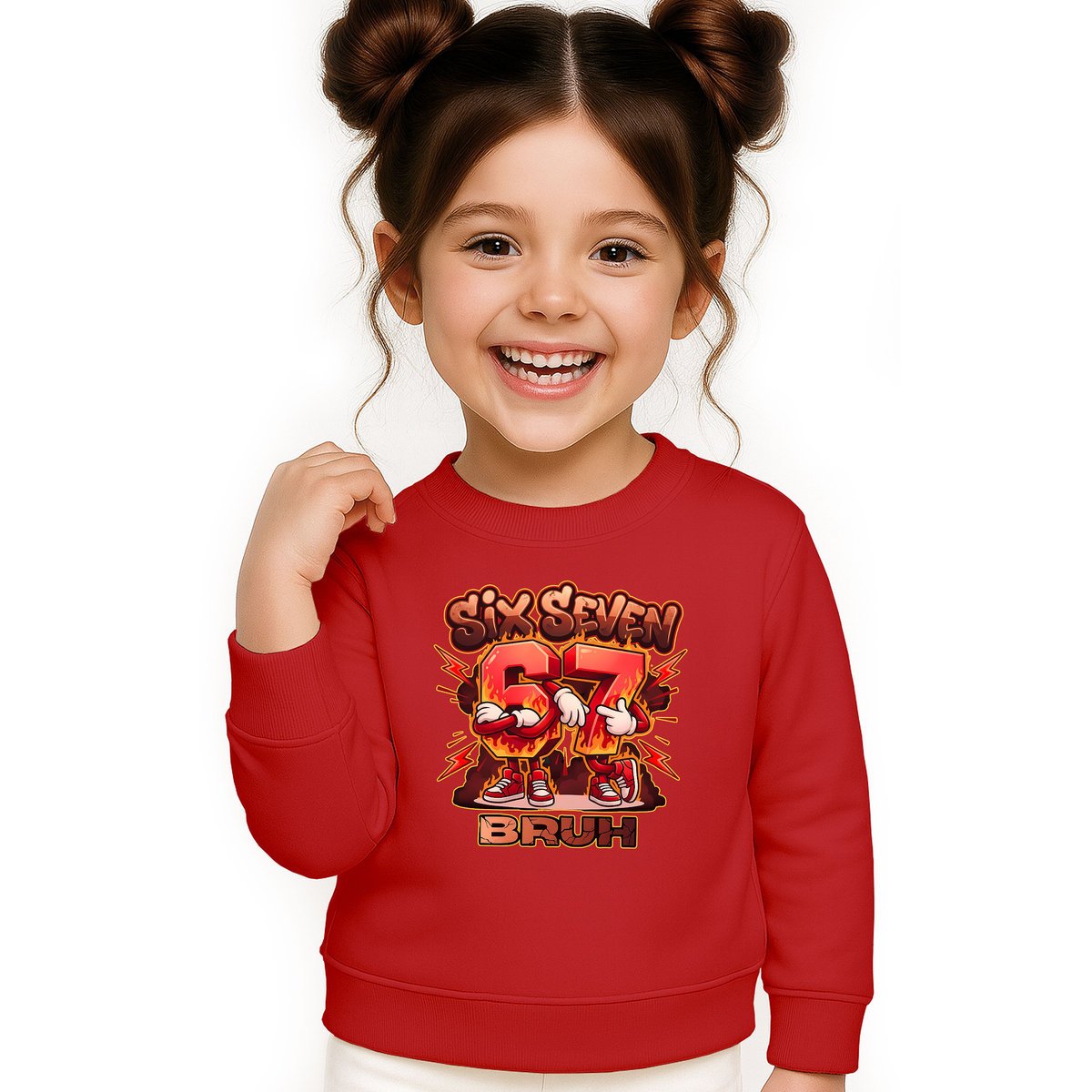 BLUZA DZIECIĘCA 67 SIX SEVEN VIRAL BRUH 134-140 DLA CHŁOPCA DZIEWCZYNKI