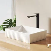 Umywalki - EMKE Umywalka ceramiczna 45x32x11 cm, Prostokątna Umywalka nablatowa, brylantowa biel - miniaturka - grafika 1