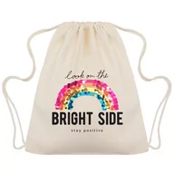 Plecaki szkolne i tornistry - WORKOPLECAK BEŻOWY Do Szkoły Na Buty TĘCZA Wzory - miniaturka - grafika 1