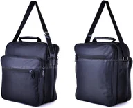 Teczki i aktówki - G1-05 CZARNA TORBA MĘSKA NA RAMIĘ DO PRACY PIONOWA TECZKA A4 31x37x18cm 25L - miniaturka - grafika 1