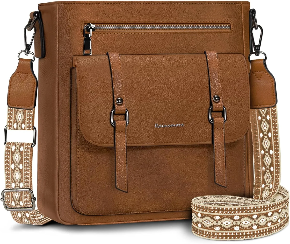 Torba na ramię skórzana średnia crossbody damska na zakupy do pracy