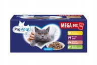Mokra karma dla kotów - PREVITAL Mega Box Cielęcina, łosoś, wątróbka, kurczak - mokra karma dla kota - 40X100g - miniaturka - grafika 1