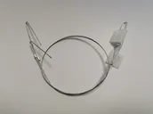 Systemy ekspozycyjne i znaki informacyjne - EM004 ZESTAW LINEK STALOWYCH Z ZAWIESZKĄ KASETONOWĄ BEZ WKRĘTA OCZKOWEGO (OTWARTA PĘTLA), OM - LINKA STALOWA 1MM; (1X250MM) - miniaturka - grafika 1