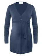 Swetry damskie - Damski sweter długi wełniany wiązany niebieski Bellybutton Maternity, r.L - miniaturka - grafika 1