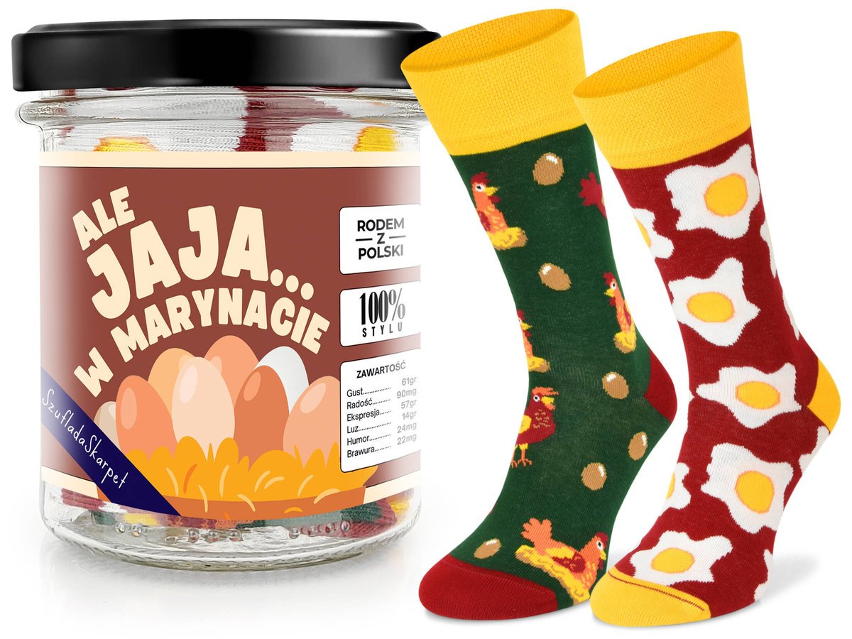 Pomysł Na Prezent Słoik Kolorowych Skarpetek W Słoiku Jajka W Marynacie Rozmiar 35-38