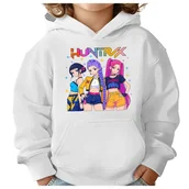 Bluzy dla dziewczynek - BLUZA DZIECIĘCA KPOP DEMON HUNTERS HUNTRIX 110-116 Z KAPTUREM BAWEŁNIANA - miniaturka - grafika 1