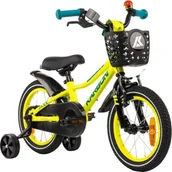 Rowery - Rower dziecięcy KARBON Jazz 14 cali dla chłopca Limonkowy - miniaturka - grafika 1