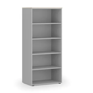 Regał biurowy PRIMO GRAY, 1781 x 800 x 500 mm, szary/brzoza - Regały biurowe - miniaturka - grafika 1