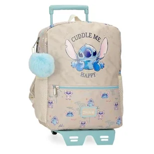 Joumma Disney Stitch Cuddle Me Happy Plecak szkolny z wózkiem Beżowy 25 x 33 x 12 cm Poliester, beż, Talla única, plecak szkolny na kółkach - Plecaki szkolne i tornistry - miniaturka - grafika 1