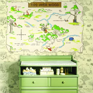 Naklejka Dekoracyjna Mapa Kubuś Puchatek I Przyjaciele Rmk1502Slm - Naklejki na ścianę - miniaturka - grafika 1