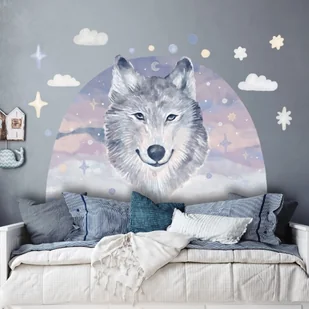 Naklejka ścienna wilk nocą - Wyposażenie pokoiku dziecięcego - miniaturka - grafika 1