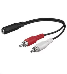 MicroConnect Kabel RCA Cinch x2 MiniJack 3.5 mm 0.2 Czarny AUDALH02 - Kable - miniaturka - grafika 2