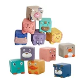 Zabawki sensoryczne - Zwierzątka - miękkie klocki sensoryczne 12 szt - miniaturka - grafika 1