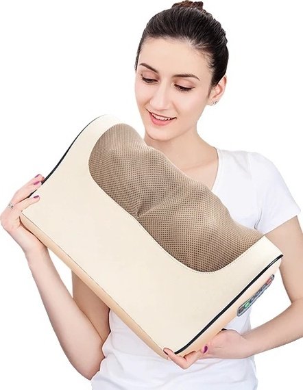 Poduszka do masażu karku, ogrzewanie podczerwienią, masażer shiatsu, wtyczka EU, RP2-J-6 (złota)