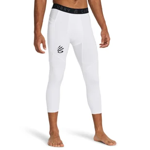 Męskie legginsy treningowe 3/4 Under Armour Curry Brand - białe - UNDER ARMOUR - Spodnie sportowe męskie - miniaturka - grafika 1