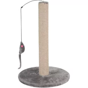 Zolux Drapak słupek sizalowy z zabawką 48 cm kol. szary Dostawa GRATIS od 99 zł + super okazje - Drapaki dla kotów - miniaturka - grafika 1