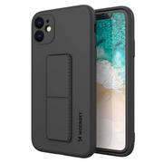 Etui i futerały do telefonów - Wozinsky Kickstand Case elastyczne silikonowe etui z podstawką iPhone 11 Pro Max czarny - miniaturka - grafika 1