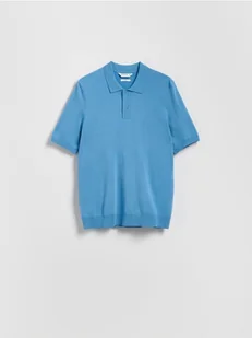 Reserved - Sweter polo z wiskozą - jasnoniebieski - Swetry męskie - miniaturka - grafika 1