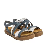 Sandały damskie - ART 1714 Rhodes, Sandały damskie, Nappa Jeans Srebrny, 37 EU - miniaturka - grafika 1