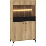 Kredensy - Kredens 03 Agis ML Meble Dąb Castello, Czarny - miniaturka - grafika 1