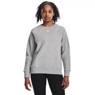 Koszulki sportowe damskie - Damska bluza dresowa nierozpinana bez kaptura Under Armour Rival Fleece Crew - szara - UNDER ARMOUR - miniaturka - grafika 1