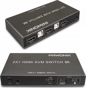 Pawonik KONSOLA KVM HDMI 2.1 PRZEŁĄCZNIK SWITCH 4K120HZ 8K - Rozgałęźniki - miniaturka - grafika 1