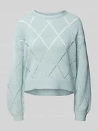 Swetry damskie - Sweter z dzianiny o kroju comfort fit z ażurowym wzorem model ‘GEENAS’ - miniaturka - grafika 1