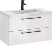 Szafki łazienkowe - Szafka z Umywalką ROSEN 80 cm - Uchwyt Czarny - miniaturka - grafika 1