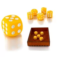 Gry planszowe - Kostka K6 1,1 cm RPG Żółta Kość Sześciościenna - miniaturka - grafika 1